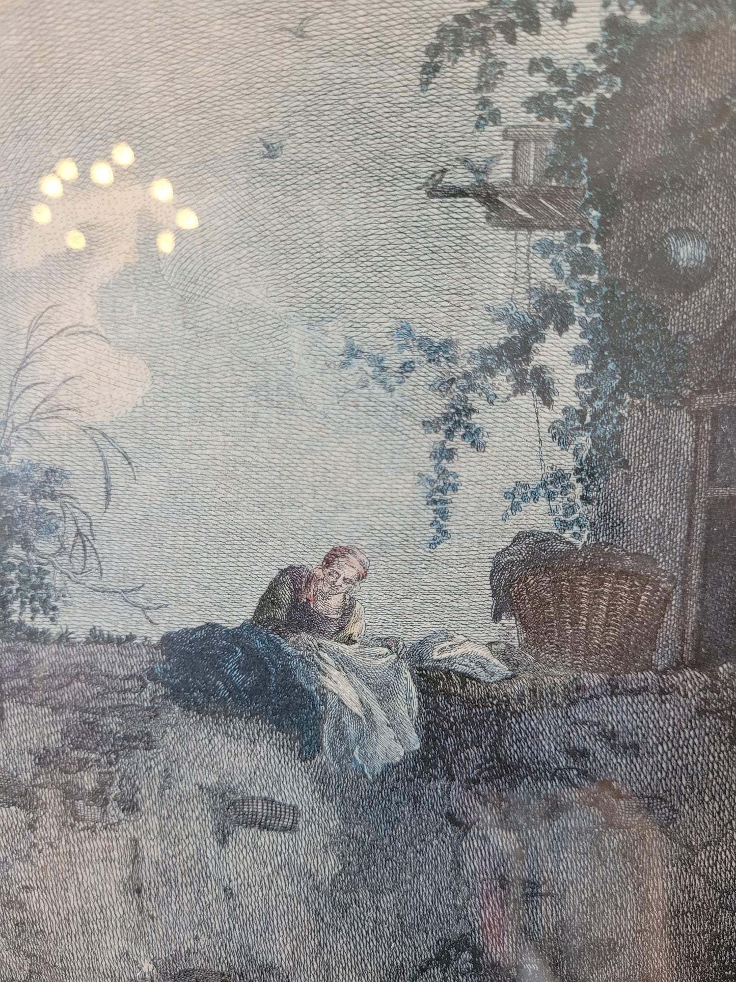 Originale hochwertige Grafik Le Colombier du Mareschal 50 x 57 cm