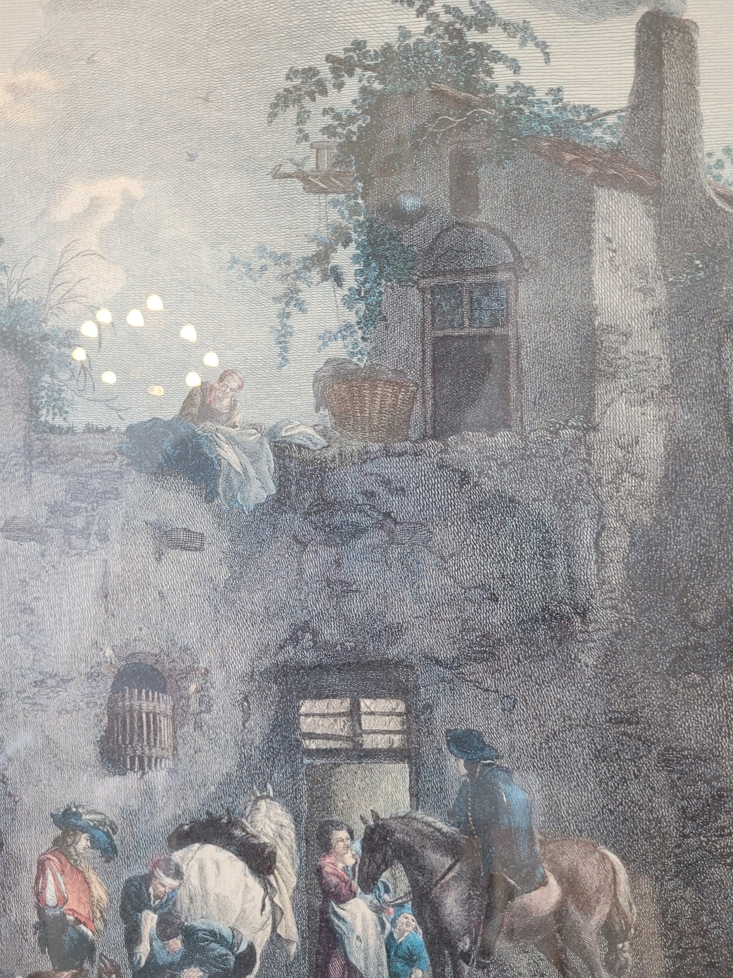 Originale hochwertige Grafik Le Colombier du Mareschal 50 x 57 cm