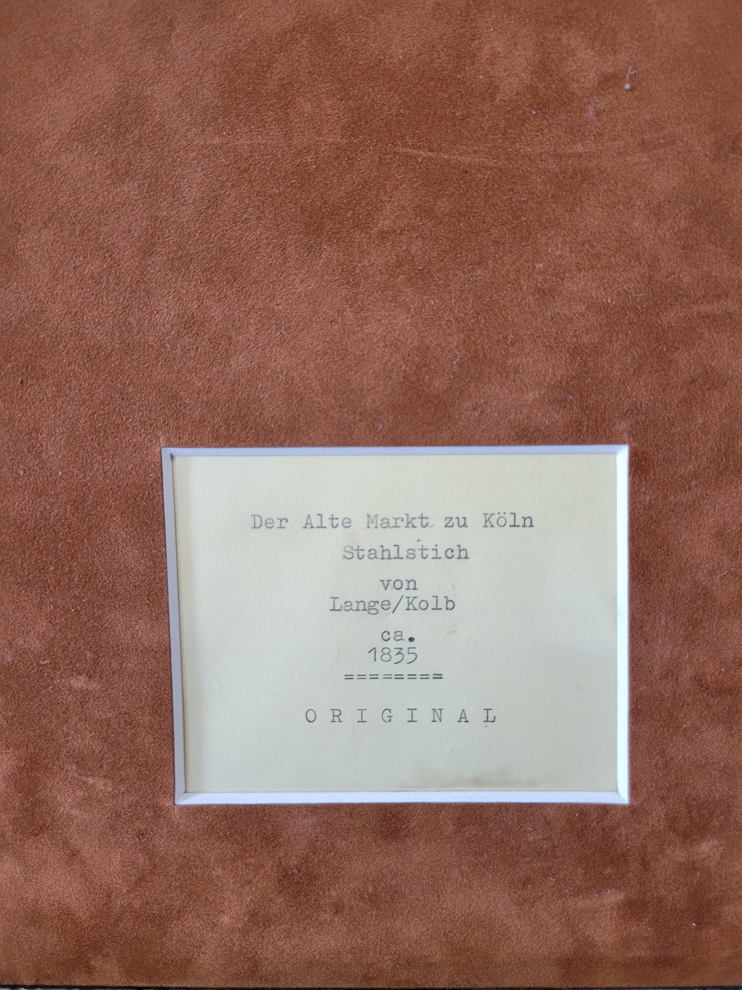 Original Stahlstich "Der Alte Markt zu Köln" von Lange/Kolb, ca. 1835