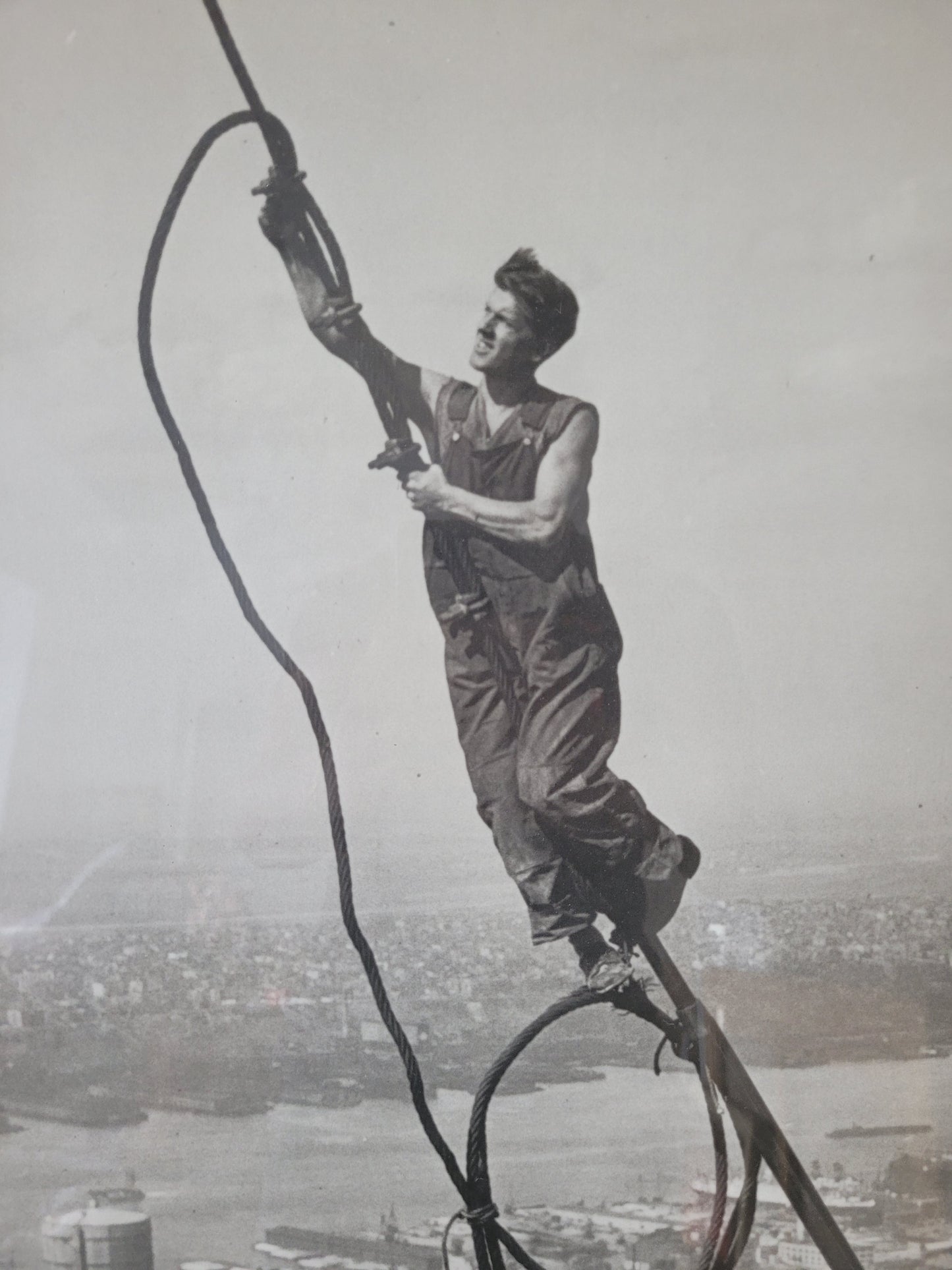 Original Grafik Bauarbeiter am Empire State Building New York City