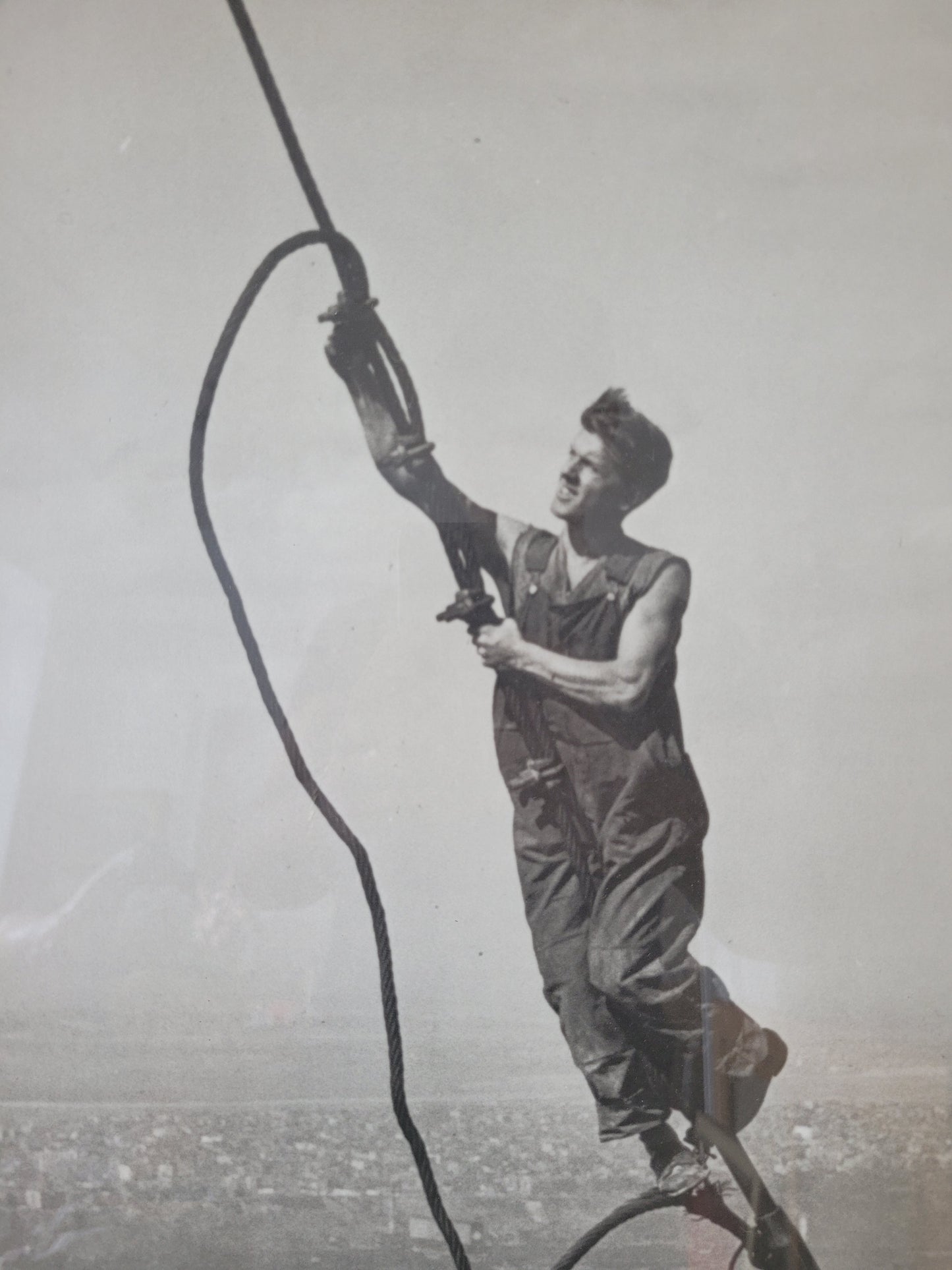 Original Grafik Bauarbeiter am Empire State Building New York City