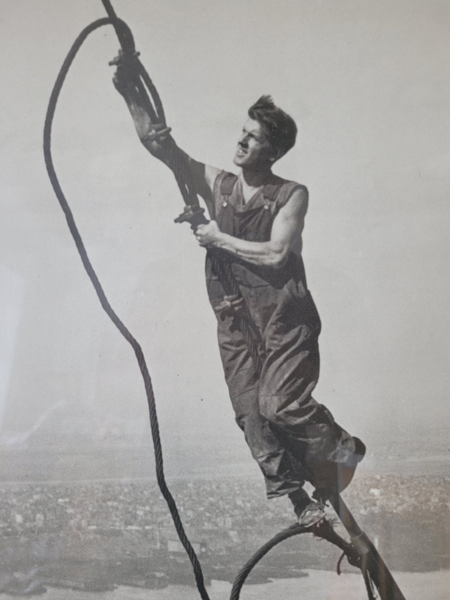 Original Grafik Bauarbeiter am Empire State Building New York City