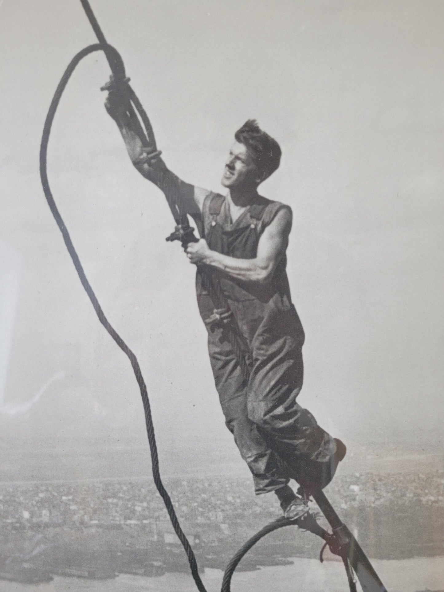 Original Grafik Bauarbeiter am Empire State Building New York City