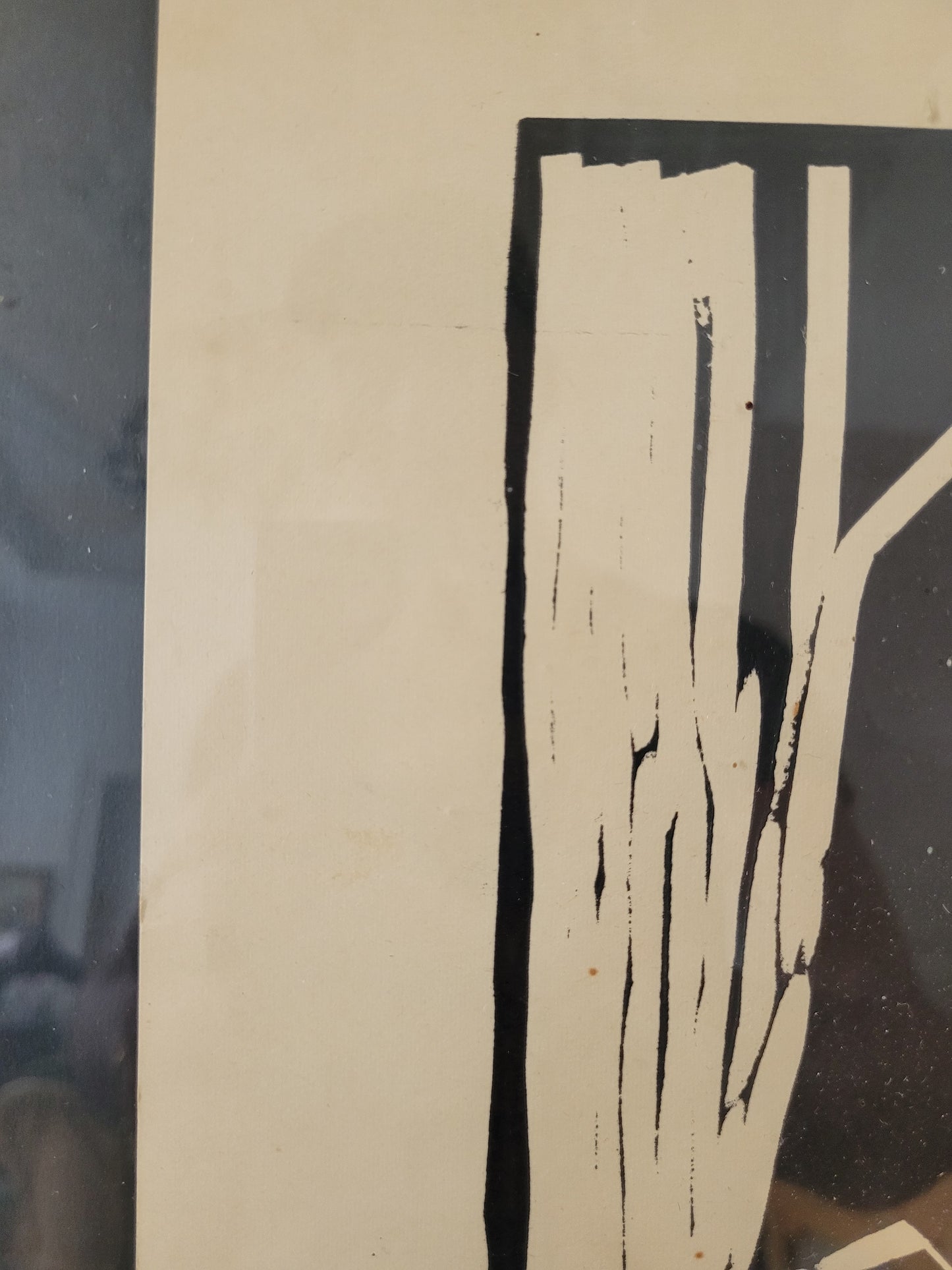 Original hochwertiger Holzschnitt einer Bäuerin 50x40 cm