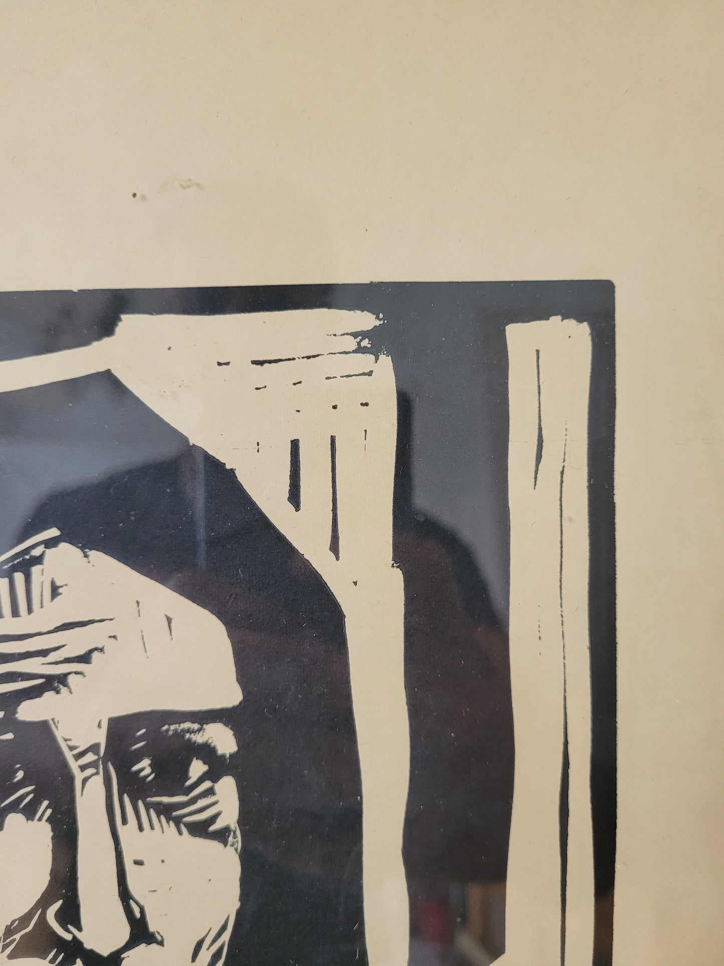 Original hochwertiger Holzschnitt einer Bäuerin 50x40 cm