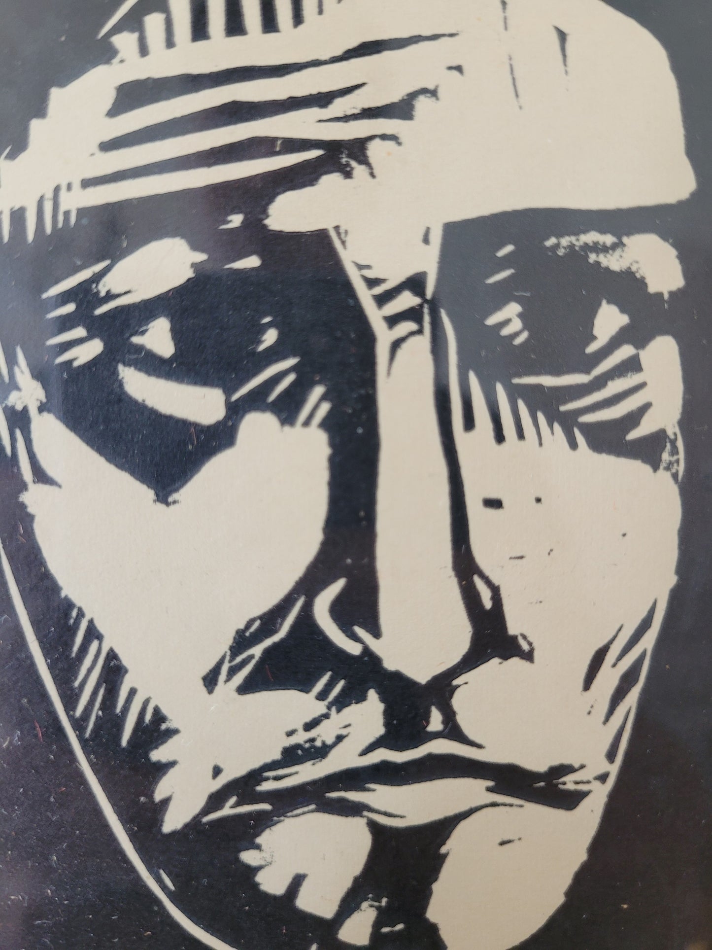 Original hochwertiger Holzschnitt einer Bäuerin 50x40 cm