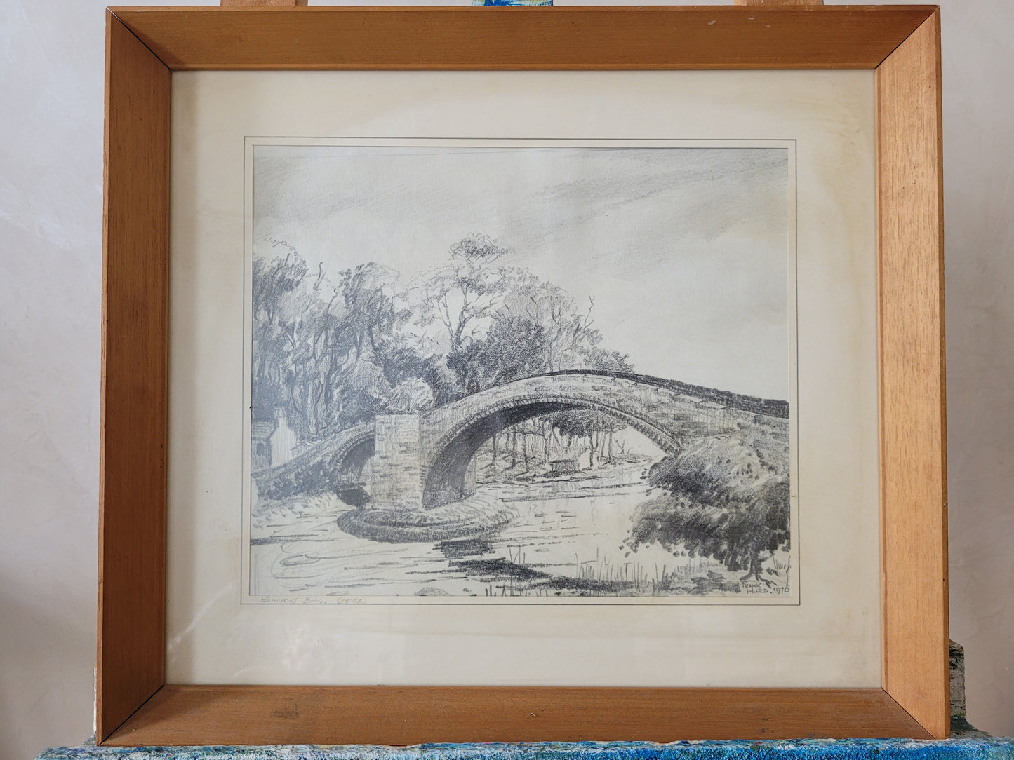 Frank Hurd Original Grafik Wetheral Lanercost Bridge (1970)