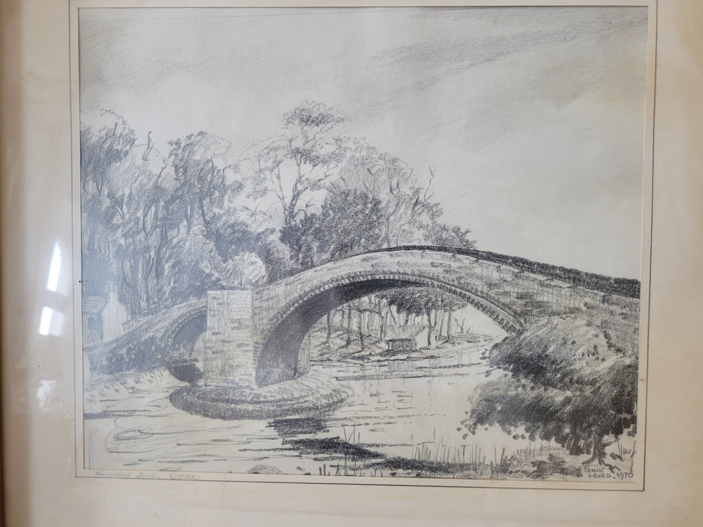 Frank Hurd Original Grafik Wetheral Lanercost Bridge (1970)