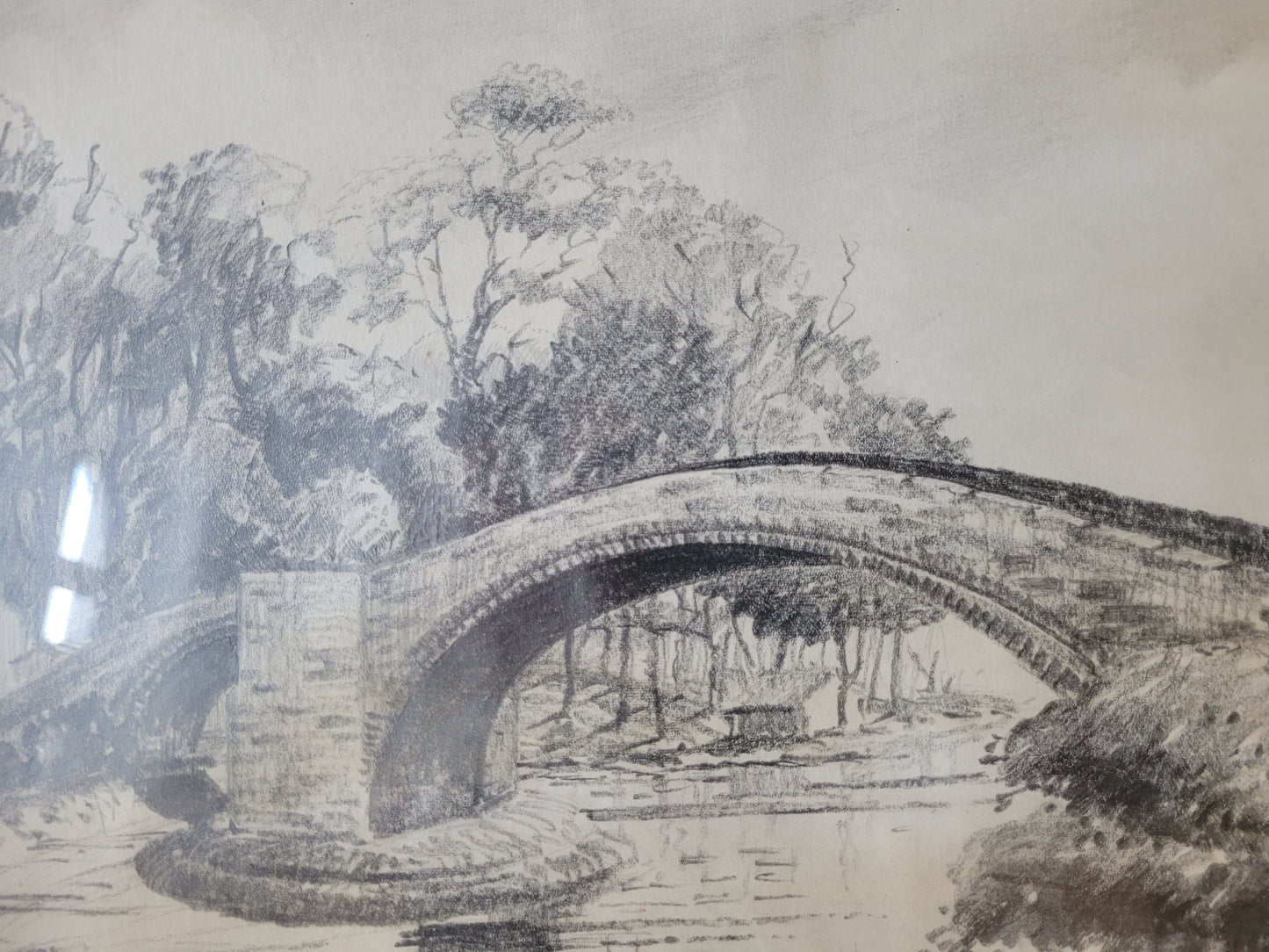 Frank Hurd Original Grafik Wetheral Lanercost Bridge (1970)