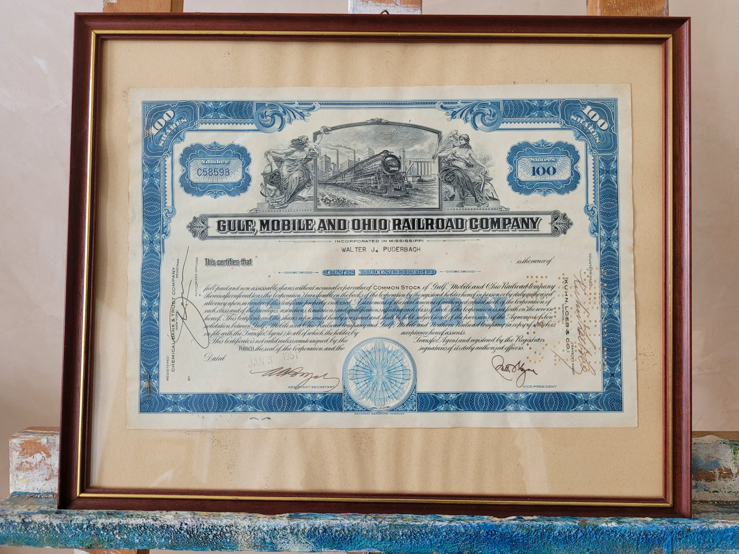 Original Aktien Gulf, Mobile and Ohio Railroad Company