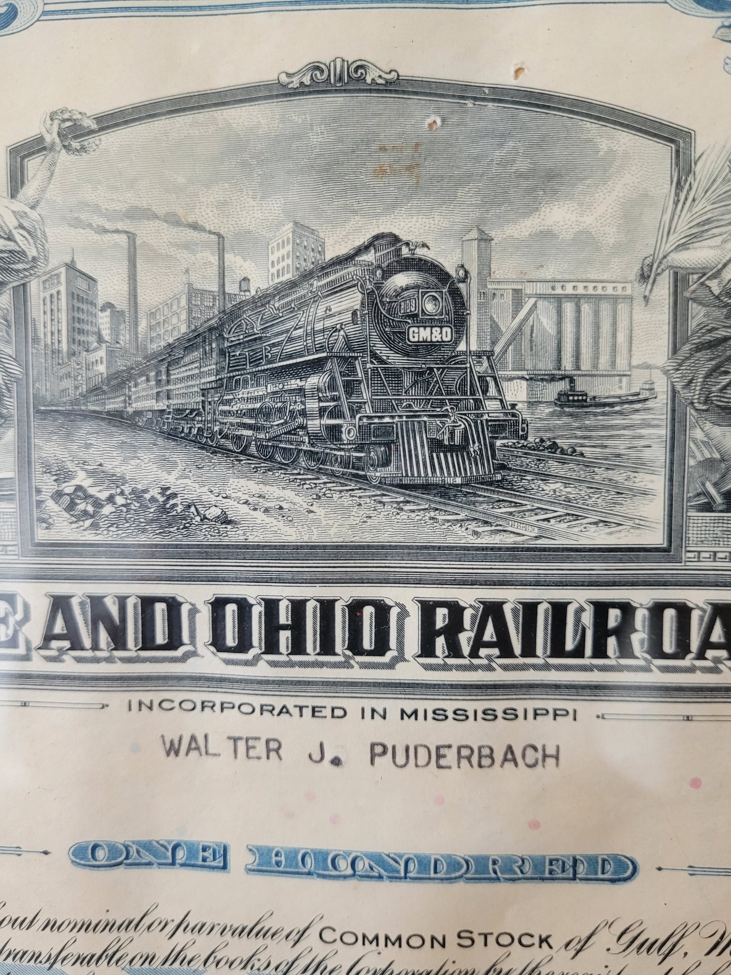 Original Aktien Gulf, Mobile and Ohio Railroad Company