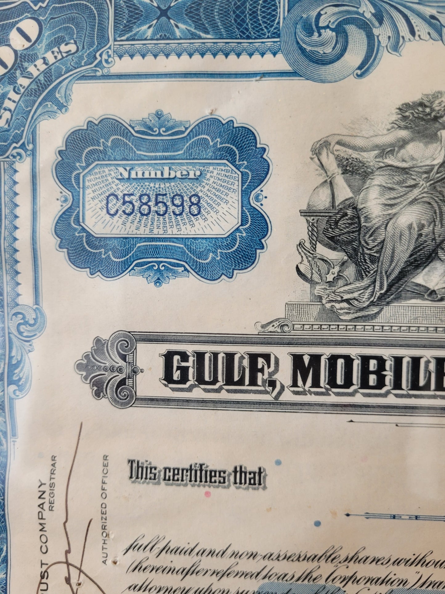 Original Aktien Gulf, Mobile and Ohio Railroad Company