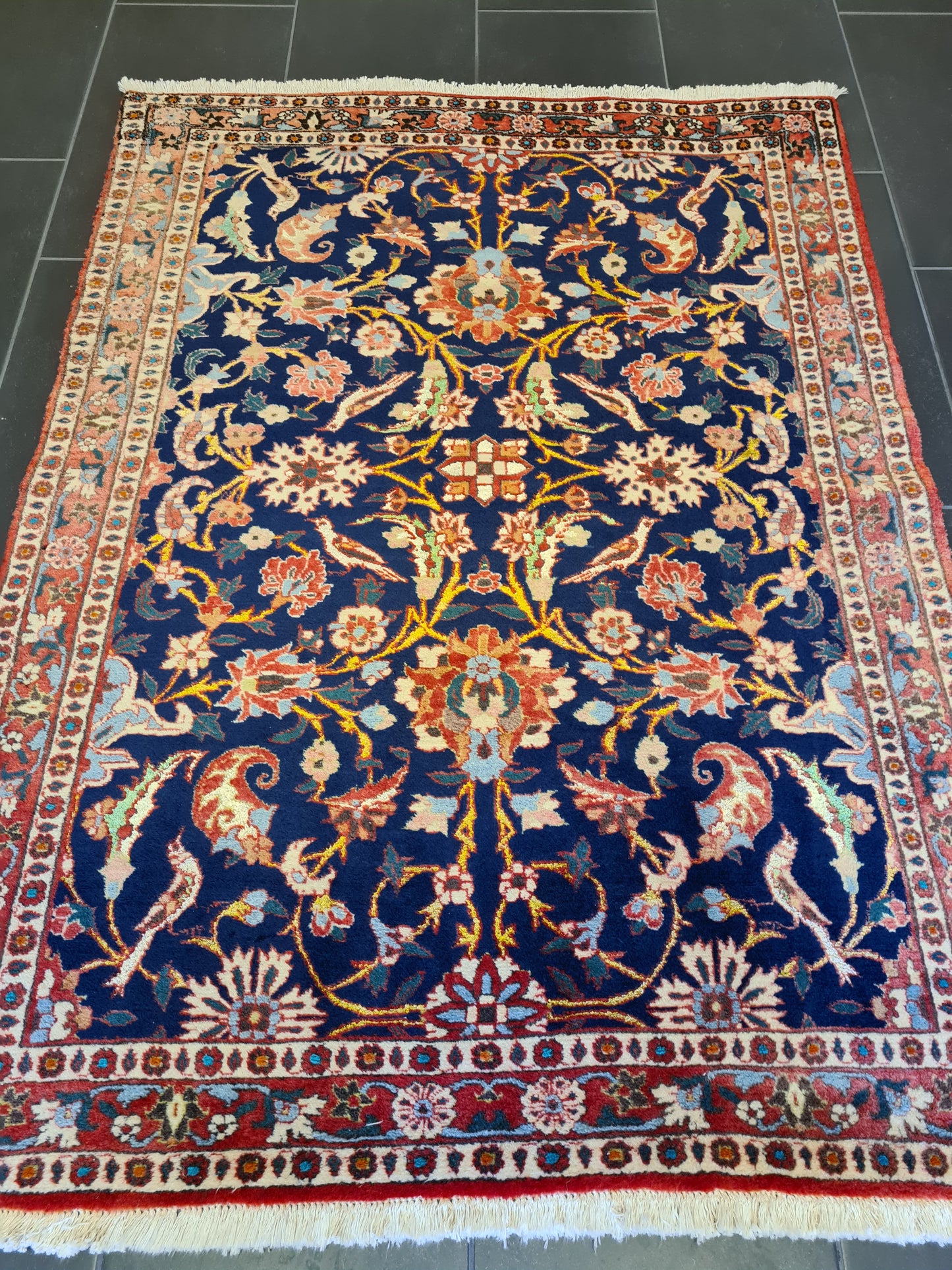 Feiner Handgeknüpfter Orientteppich - Isfahan Najafabad Teppich 147X109cm