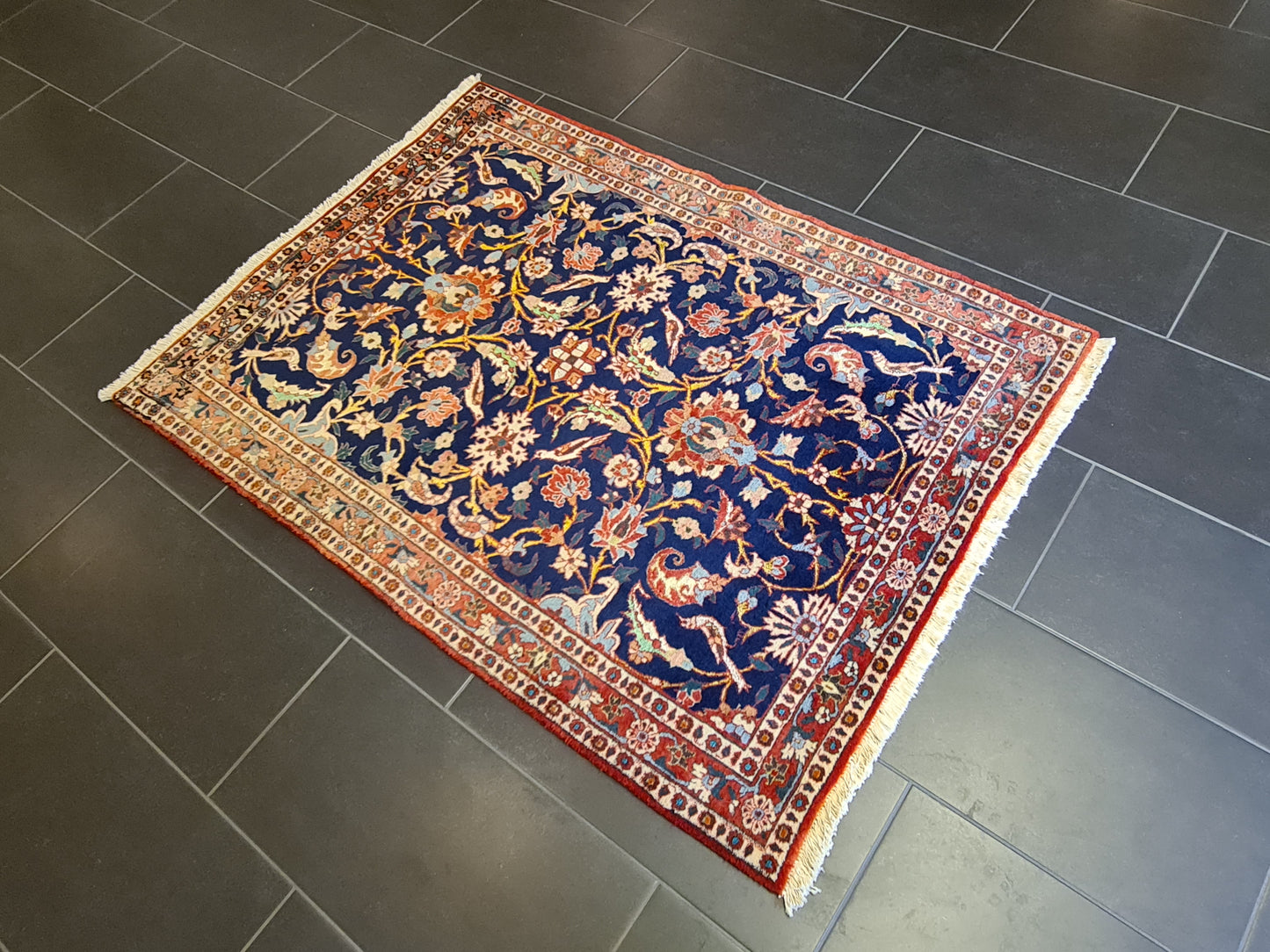 Feiner Handgeknüpfter Orientteppich - Isfahan Najafabad Teppich 147X109cm