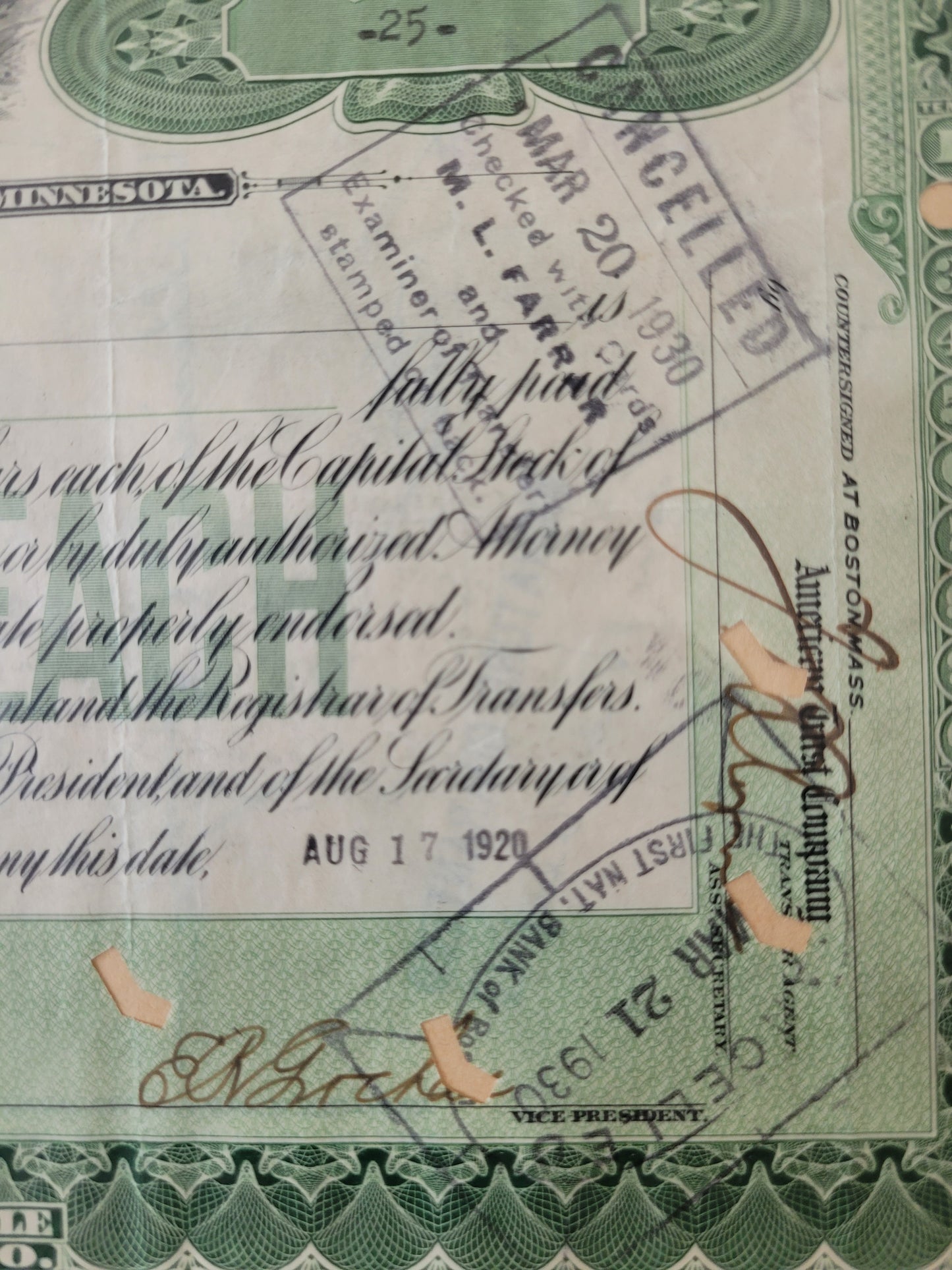 Originale Historische Aktie North Butte Mining Company 25 Anteile