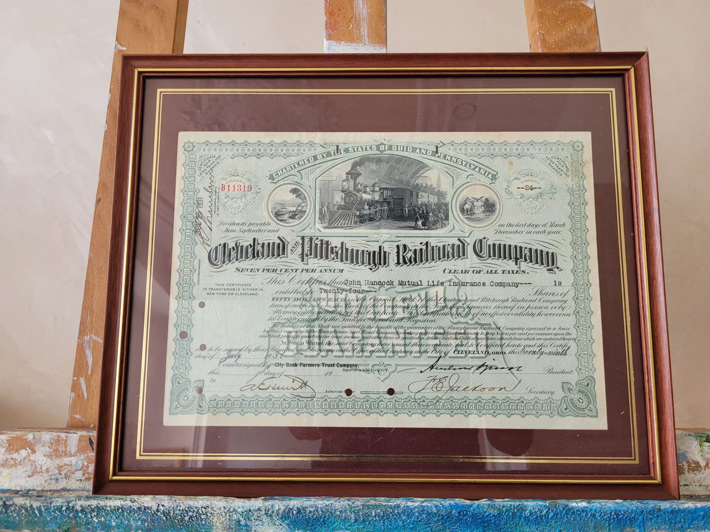 Historische Aktie Wertpapier Cleveland and Pittsburgh Railroad