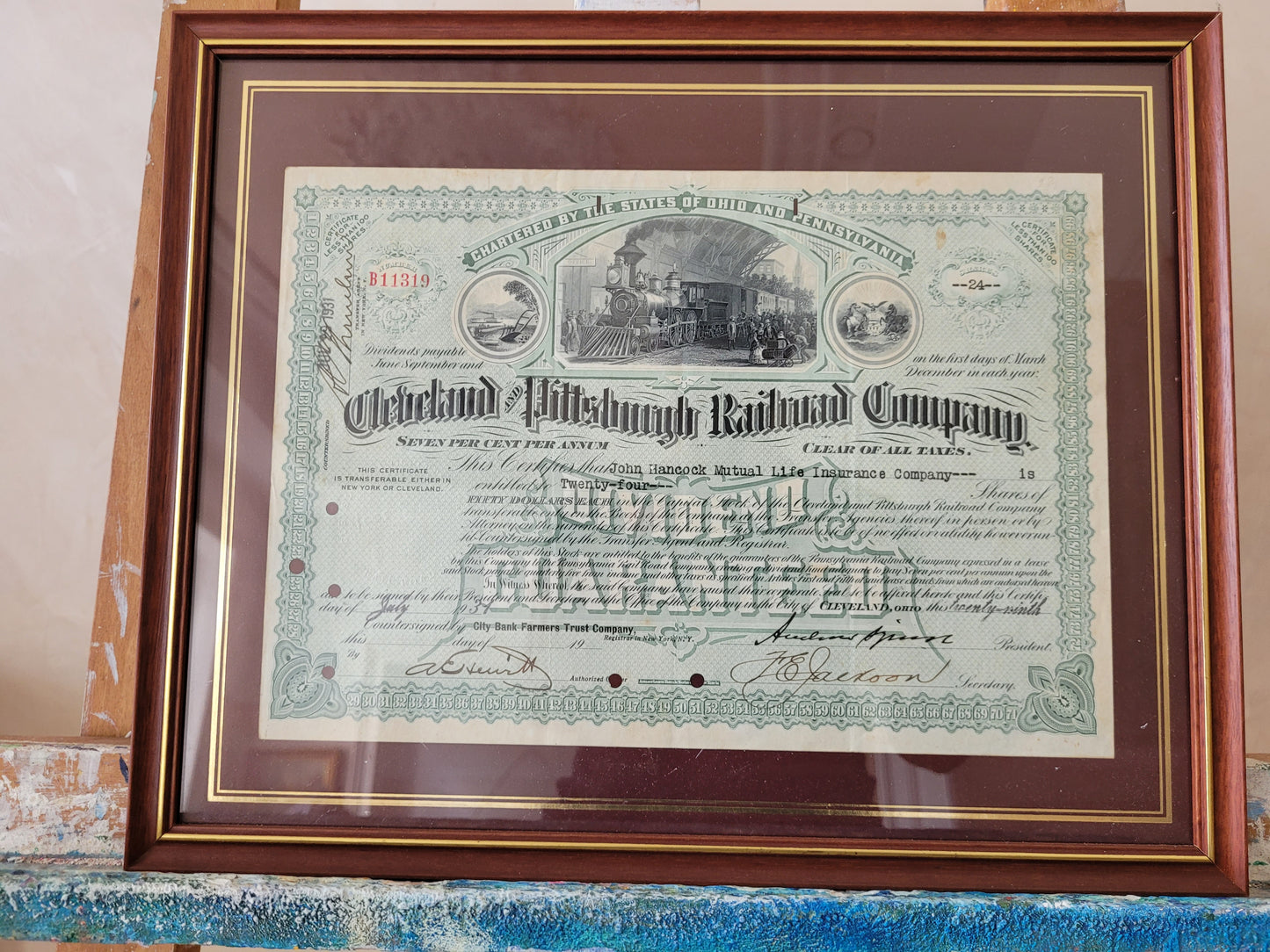 Historische Aktie Wertpapier Cleveland and Pittsburgh Railroad