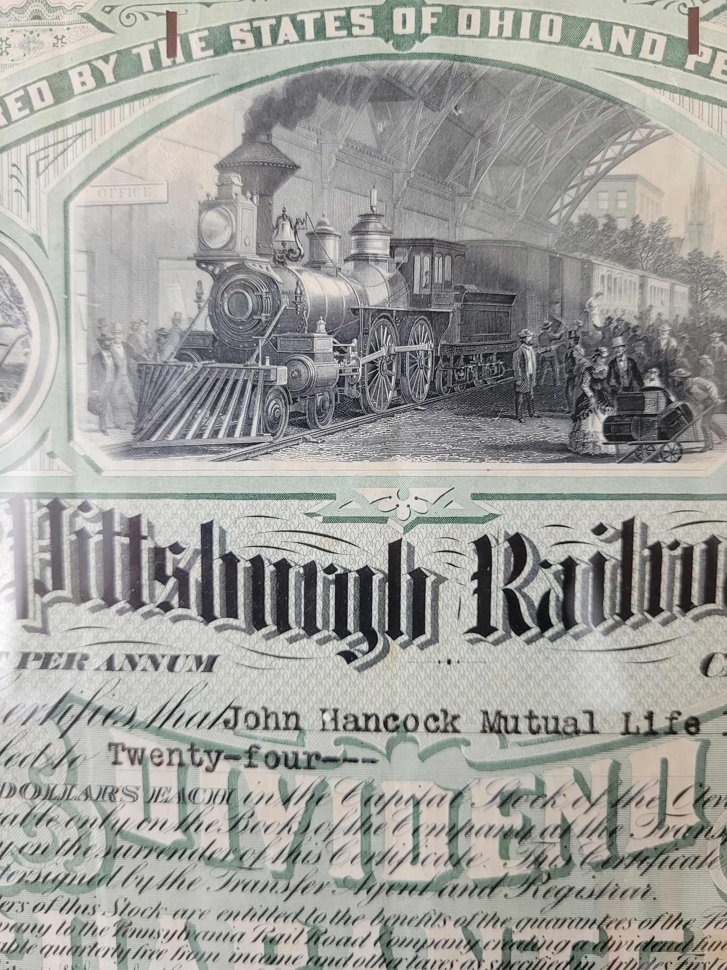 Historische Aktie Wertpapier Cleveland and Pittsburgh Railroad