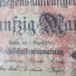 Darlehenskassenschein Fünfzig Mark Berlin 1914 Reichsschuldenverwaltung