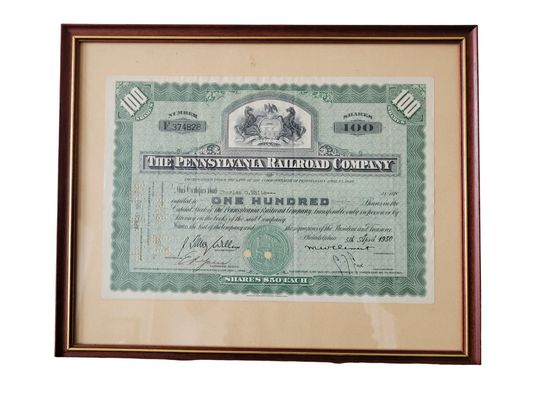 Original Aktie The Pennsylvania Railroad Company 100 Anteile 1951