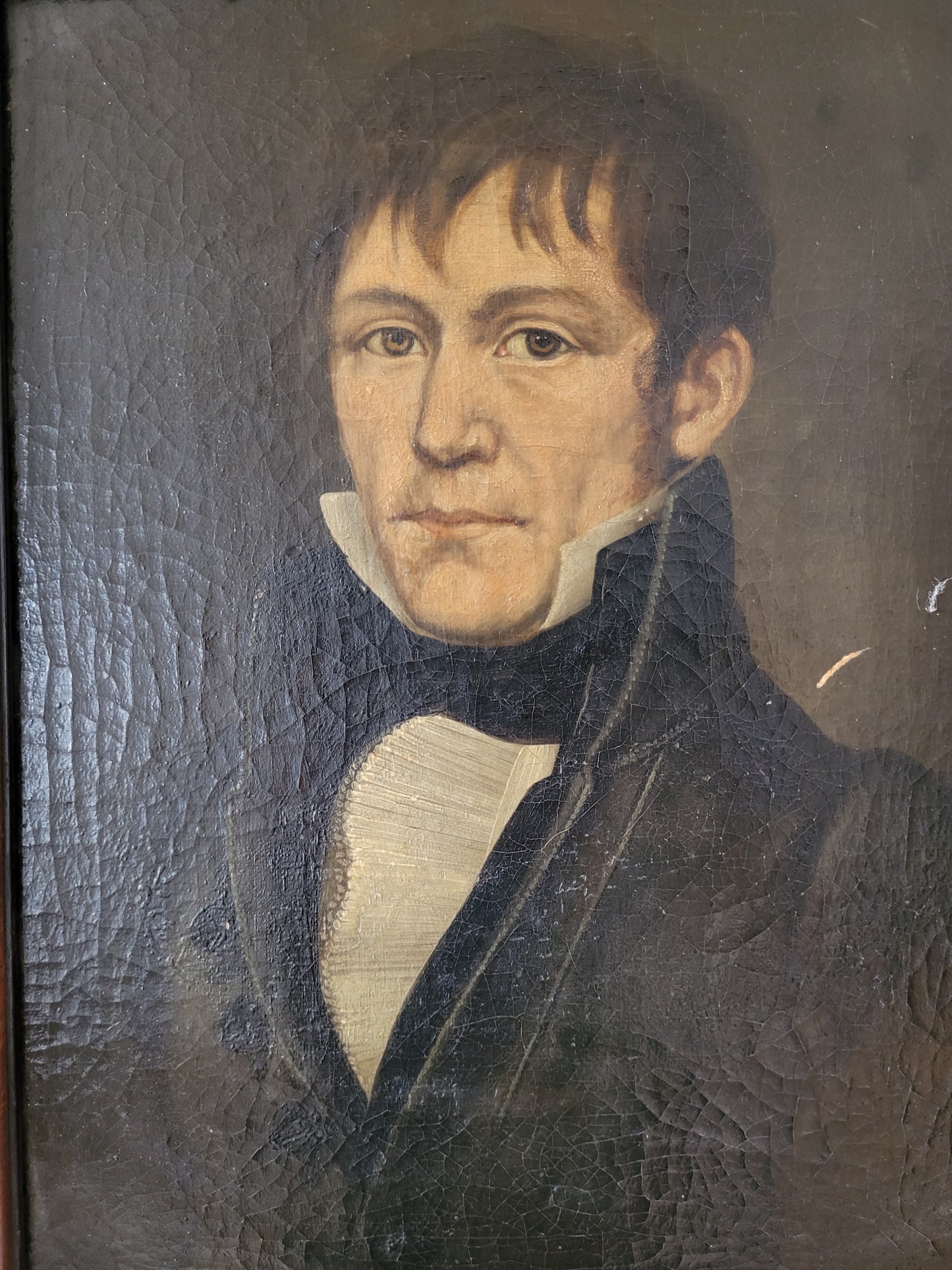 Europäische Schule (XX) Porträt Gemälde eines Mannes 45x35 cm