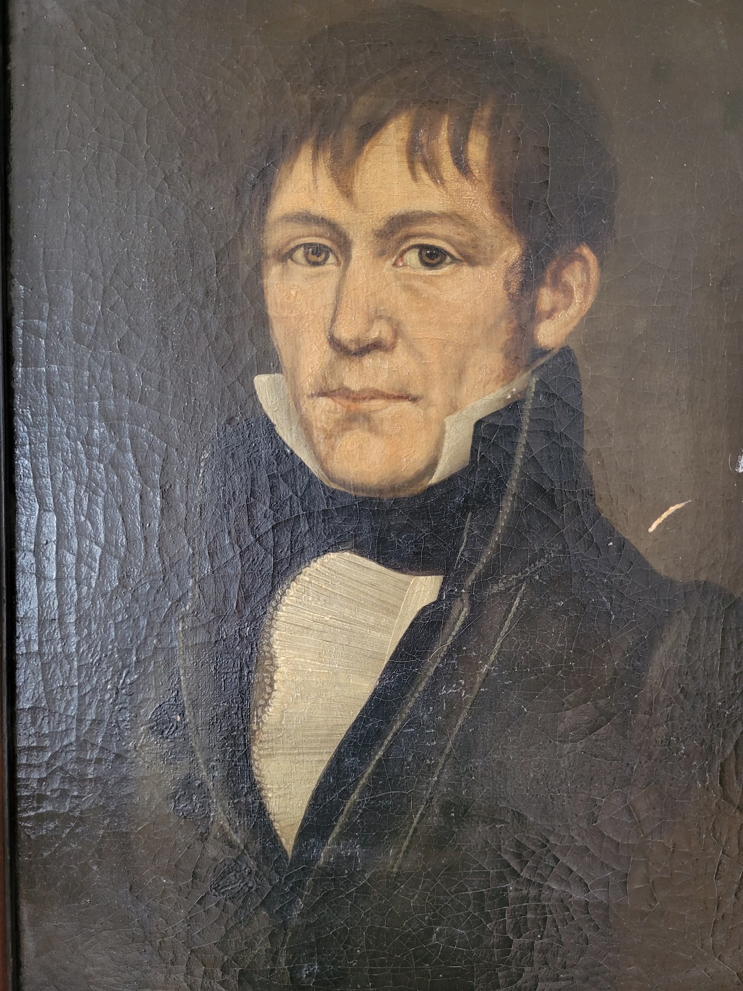 Europäische Schule (XX) Porträt Gemälde eines Mannes 45x35 cm