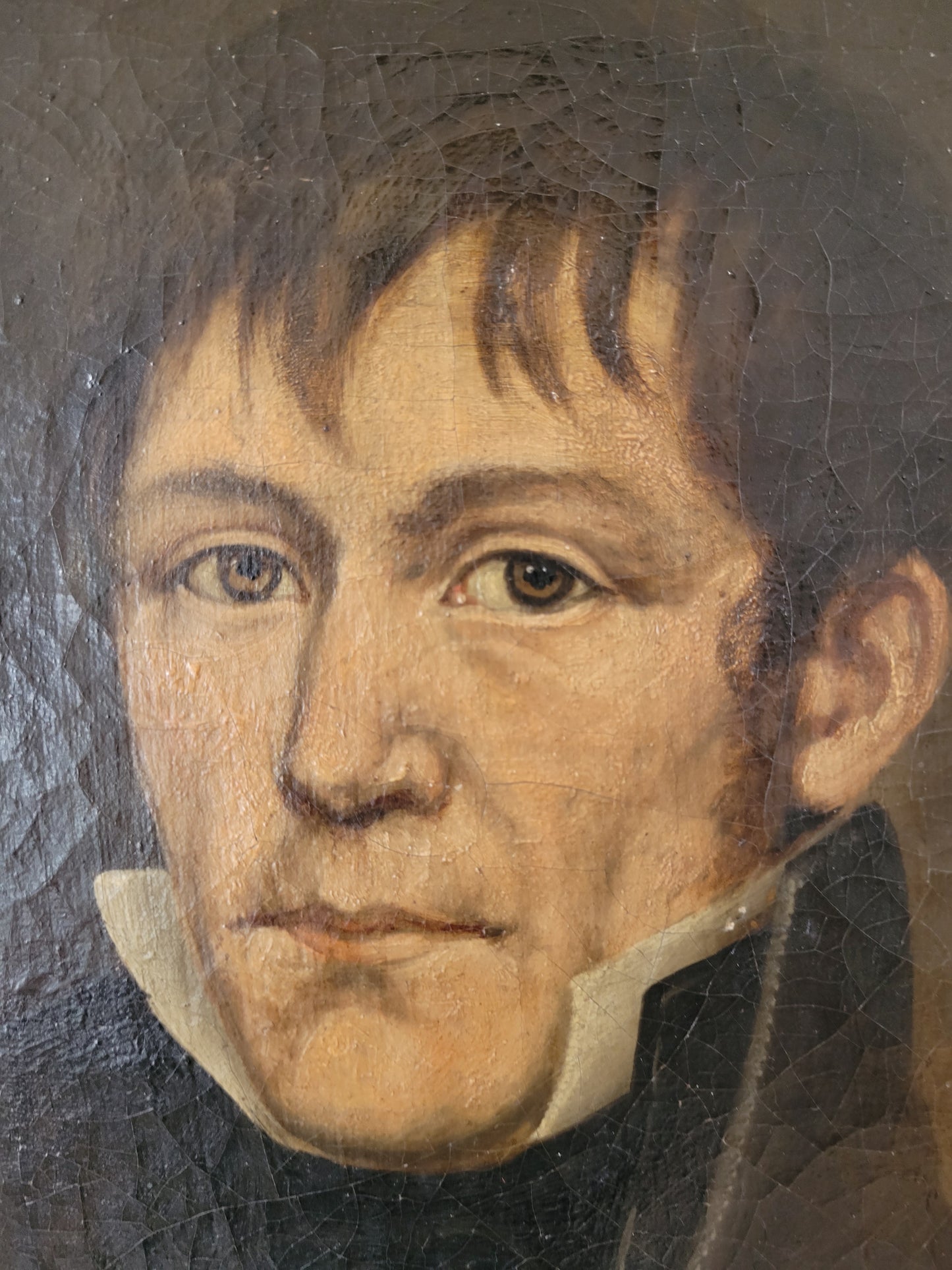 Europäische Schule (XX) Porträt Gemälde eines Mannes 45x35 cm