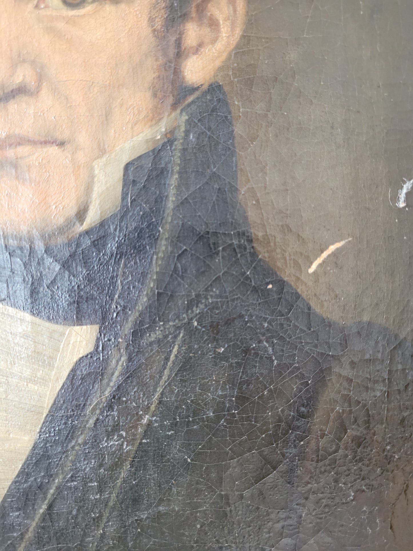 Europäische Schule (XX) Porträt Gemälde eines Mannes 45x35 cm