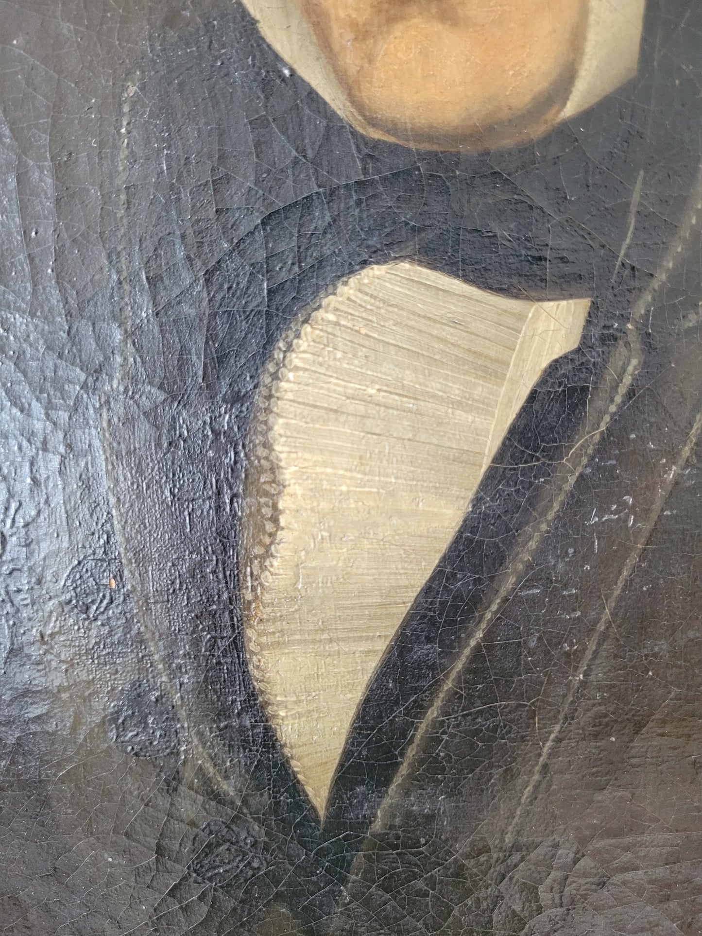 Europäische Schule (XX) Porträt Gemälde eines Mannes 45x35 cm