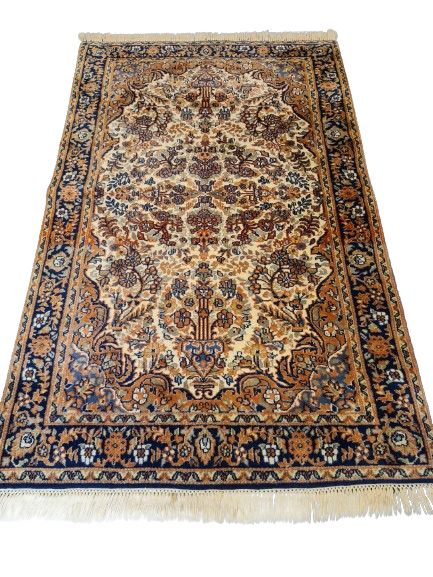 Königlicher Handgeknüpfter Orientteppich - Ghom Teppich aus Indien 162X102cm