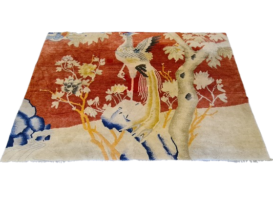 Antiker Handgeknüpfter Orientteppich - Sammler Teppich China Art Déco Stil 200X135cm