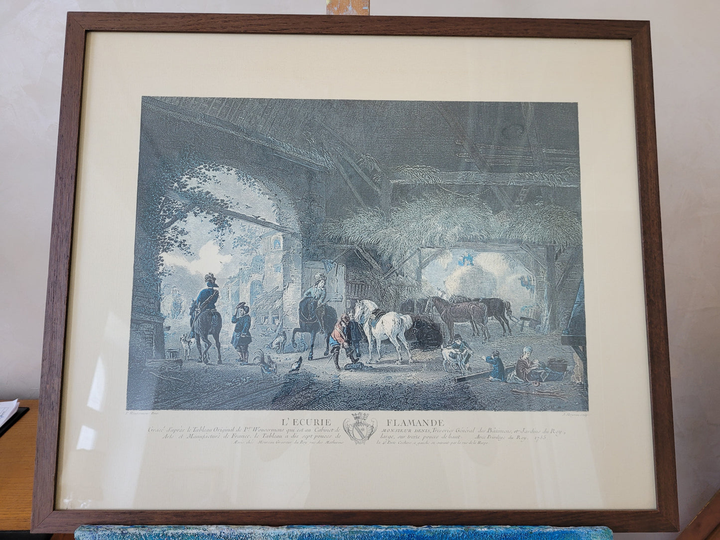 Grafik „Der Pferdestall“ Nach P.Wouwerman 50x60 cm