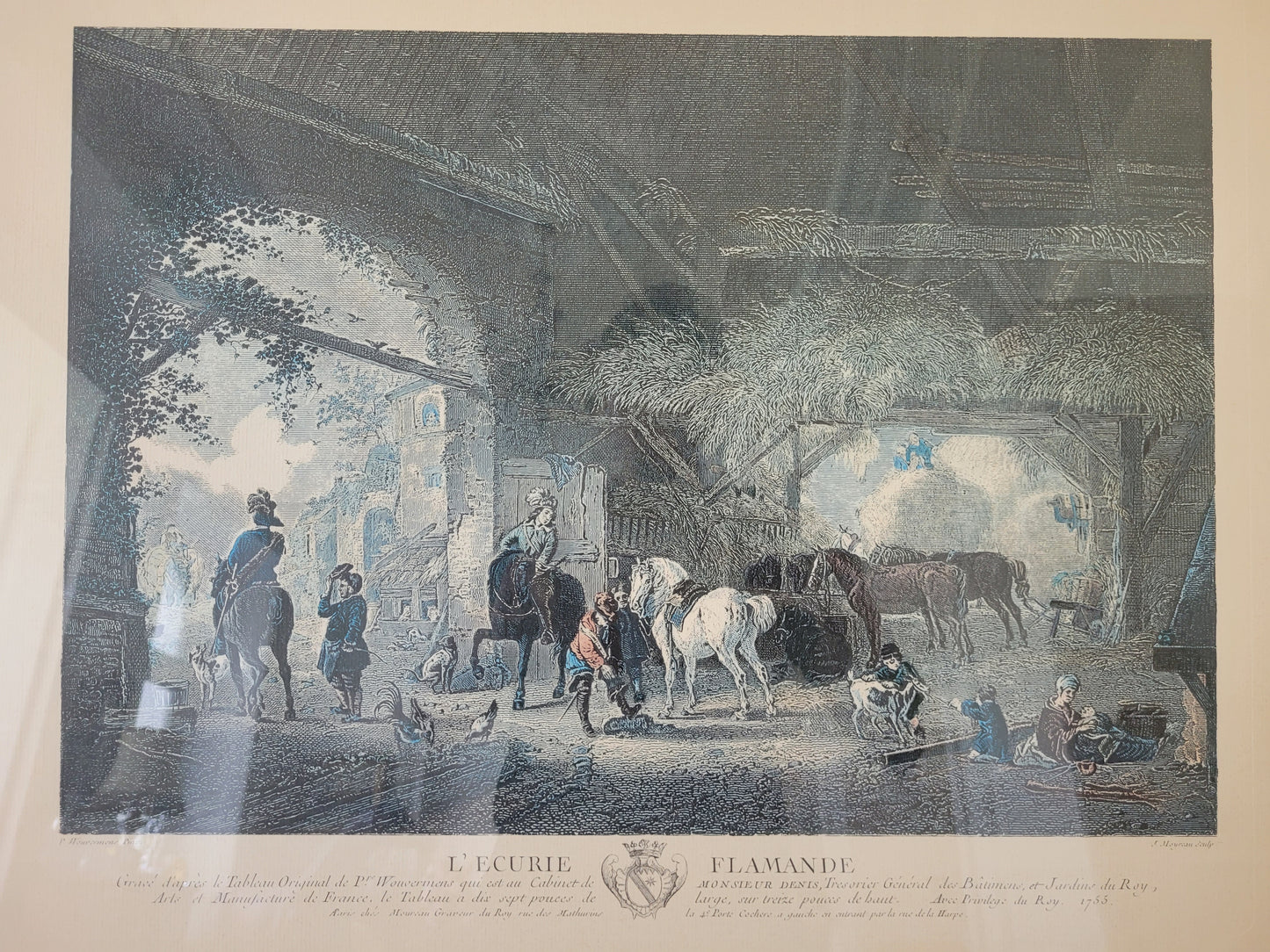 Grafik „Der Pferdestall“ Nach P.Wouwerman 50x60 cm