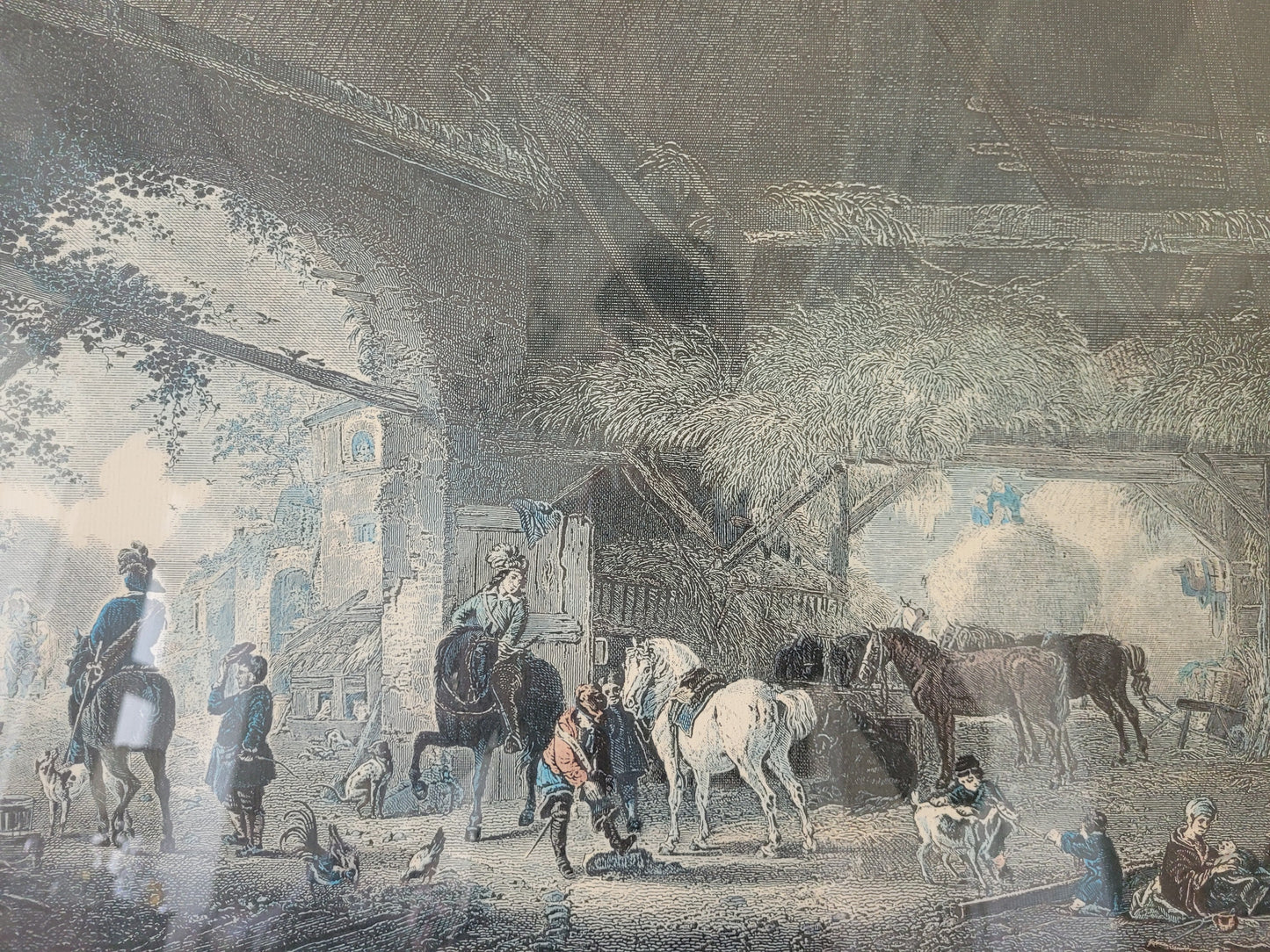 Grafik „Der Pferdestall“ Nach P.Wouwerman 50x60 cm