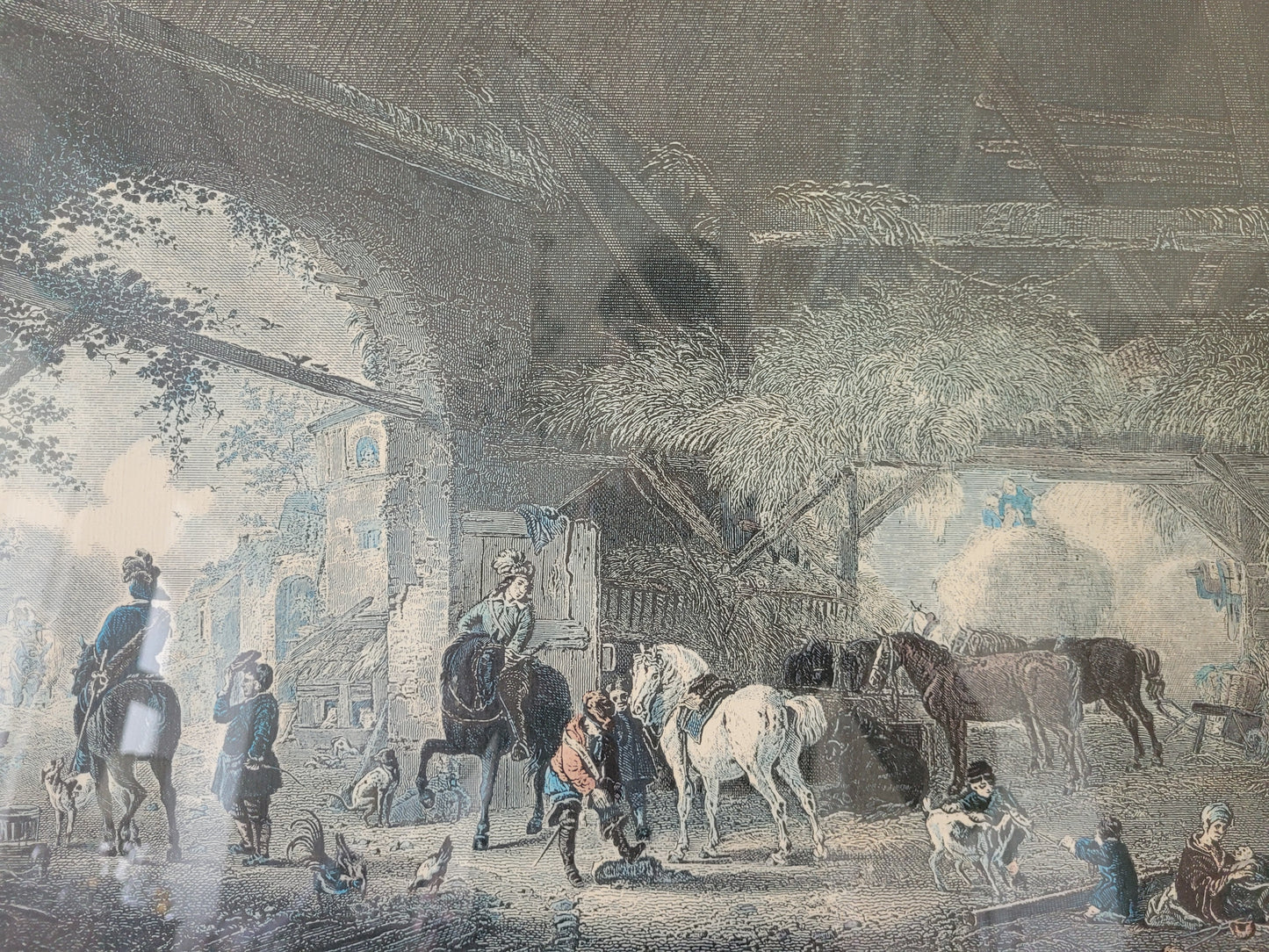 Grafik „Der Pferdestall“ Nach P.Wouwerman 50x60 cm