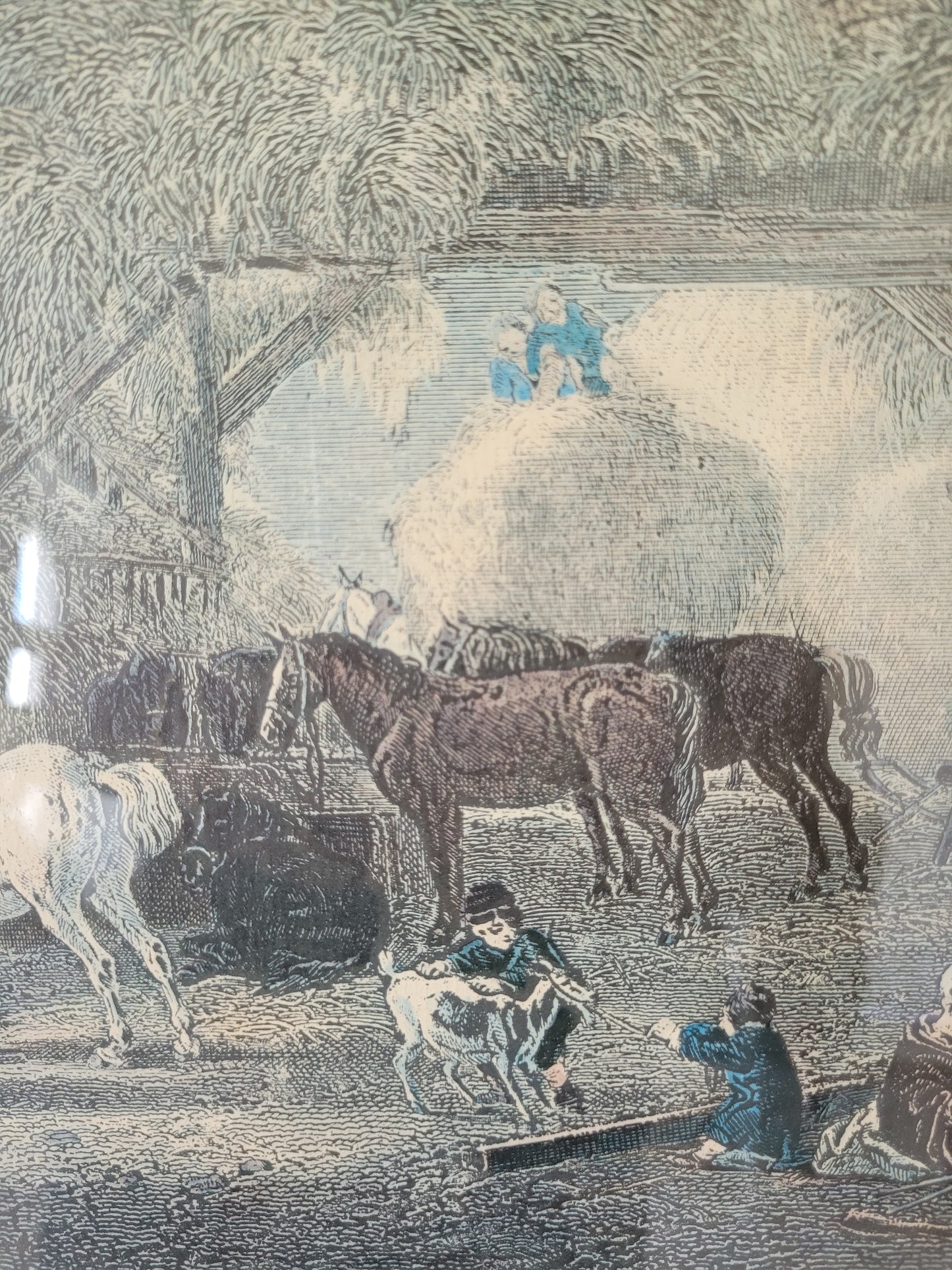 Grafik „Der Pferdestall“ Nach P.Wouwerman 50x60 cm