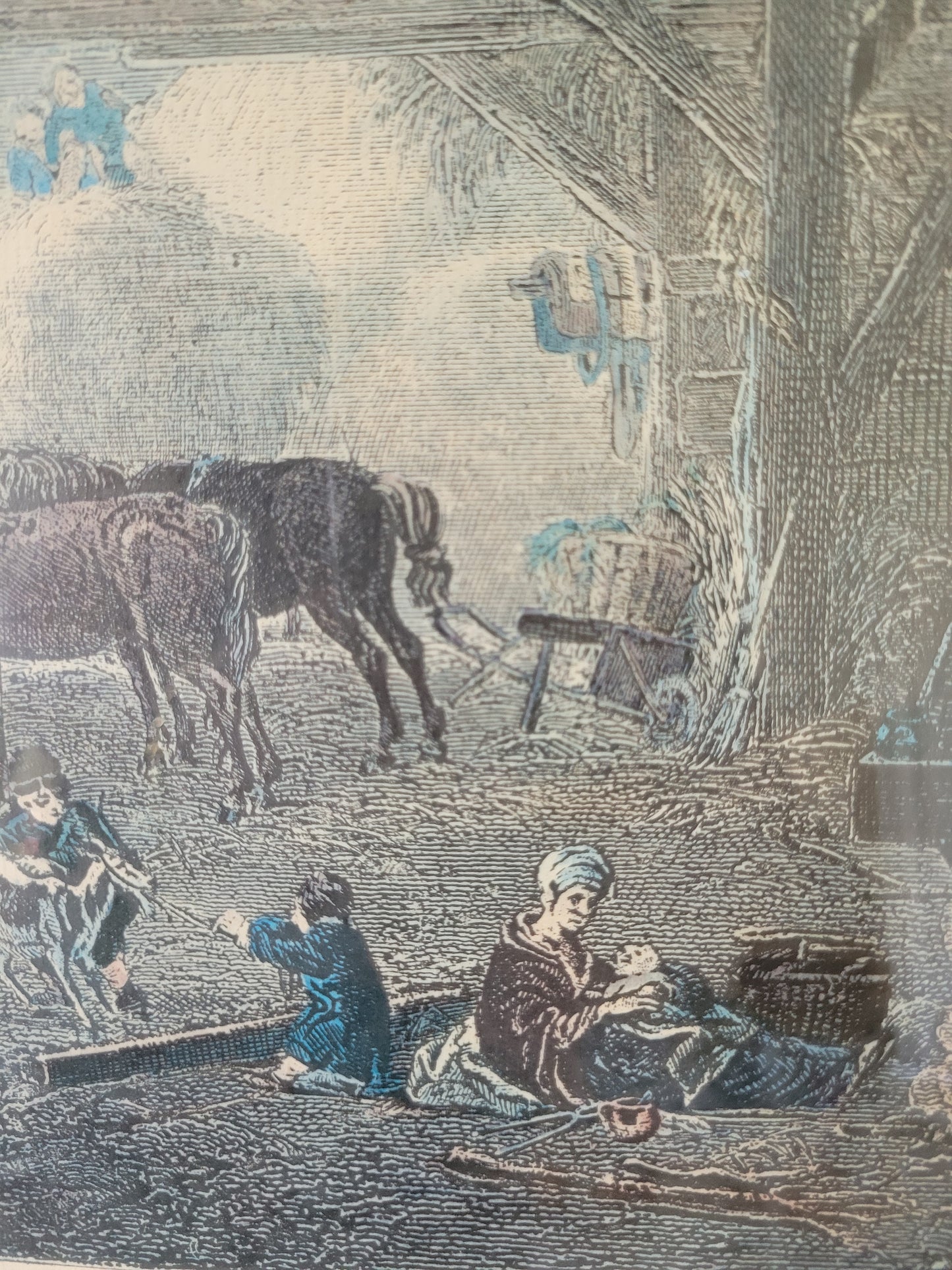 Grafik „Der Pferdestall“ Nach P.Wouwerman 50x60 cm