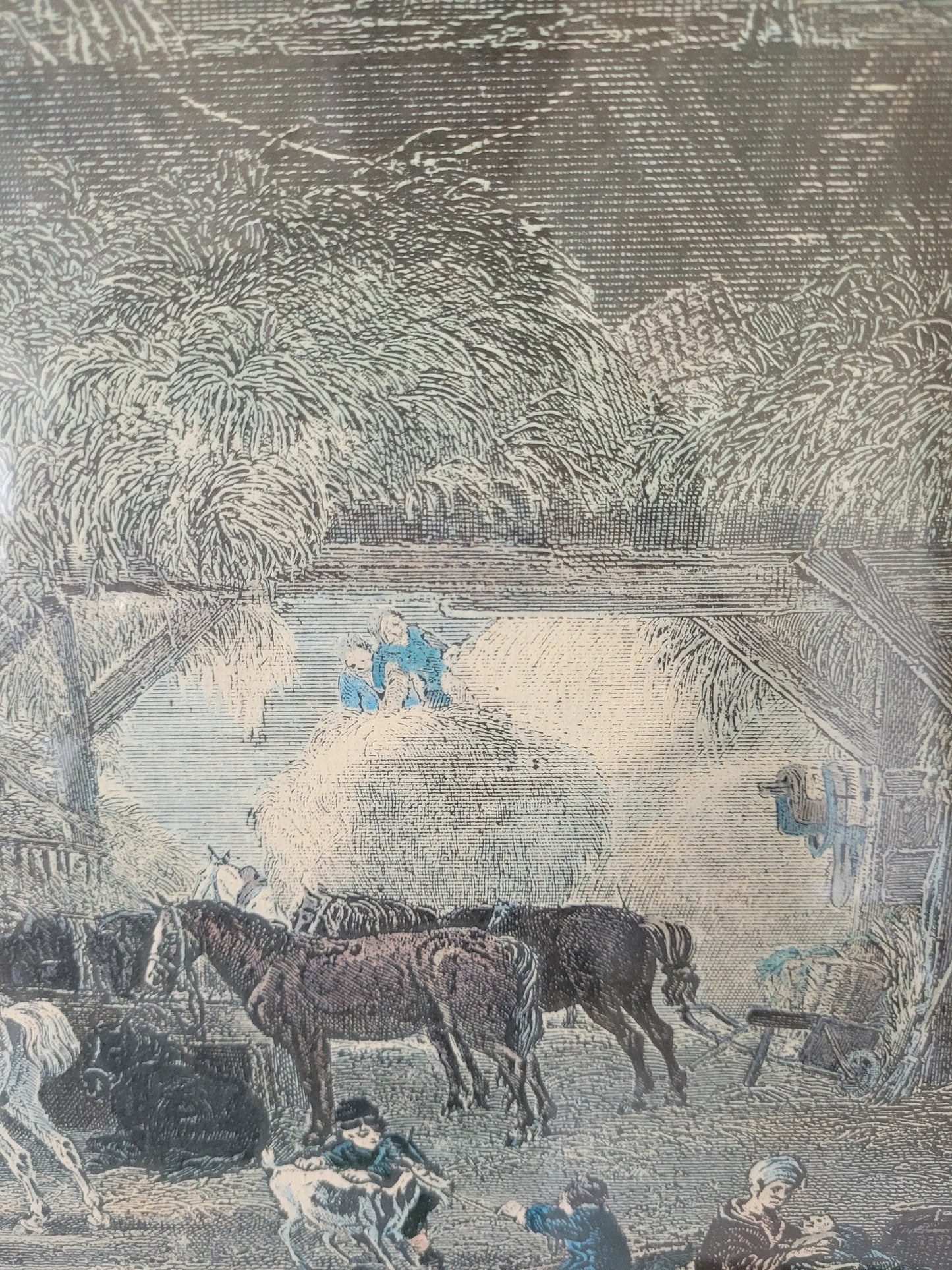 Grafik „Der Pferdestall“ Nach P.Wouwerman 50x60 cm