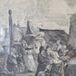 Kupferstich nach P.Wouwerman Lebendige Marktszene 50x60 cm