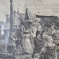 Kupferstich nach P.Wouwerman Lebendige Marktszene 50x60 cm