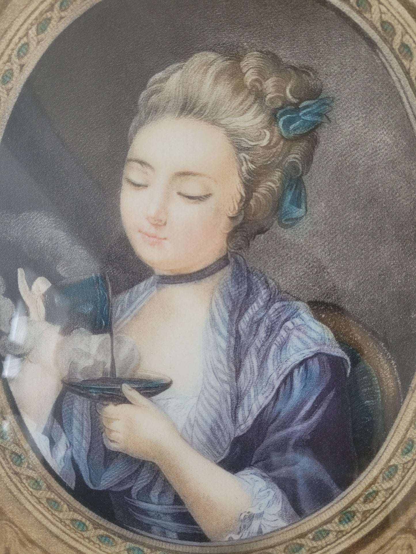 Grafik „Eine Frau, die Kaffee einschenkt“ (Louis Marin Bonnet)