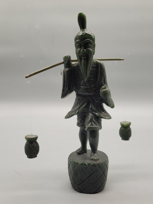 Handgeschnitzte Jade Skulptur Figur Asiatische Wasserträger