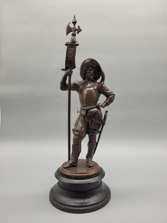 Bronze Skulptur Torwächter Landsknecht in Uniform ca. 2kg