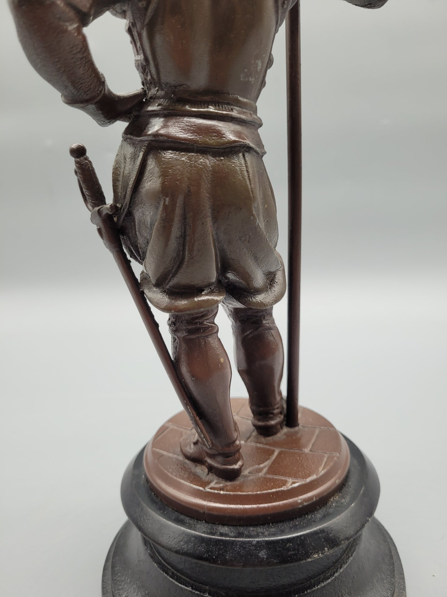 Bronze Skulptur Torwächter Landsknecht in Uniform ca. 2kg