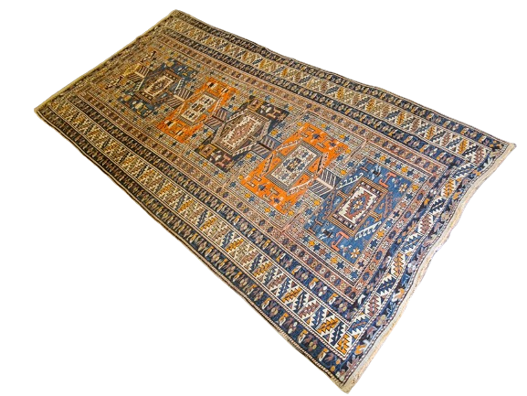Handgeknüpfter Orientteppich Seltenes Sammlerstück Kazak Kasak 230x119cm