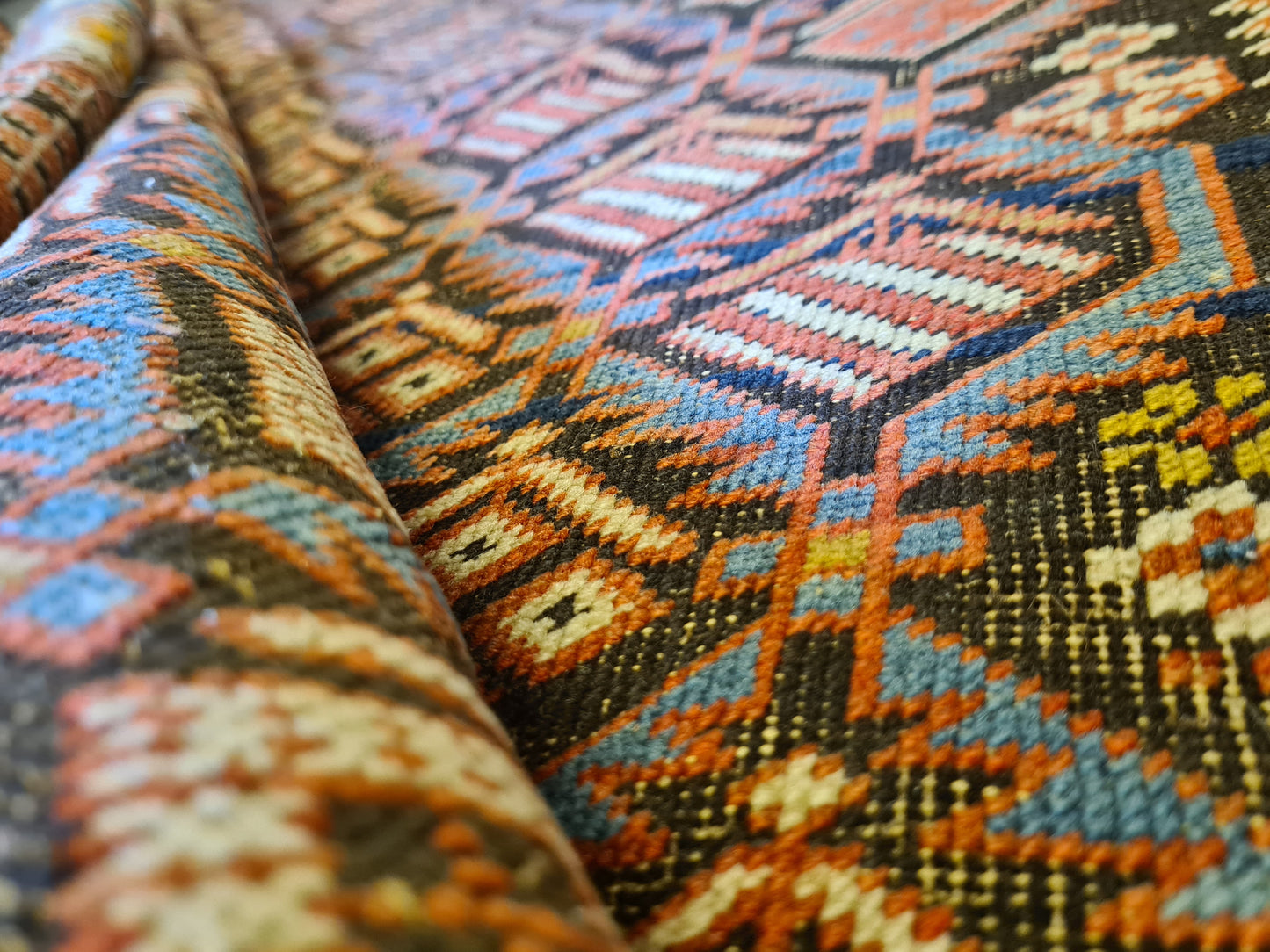 Antiker Kasak-Teppich Handgeknüpfter Orientteppich Kaukasus 173x125cm