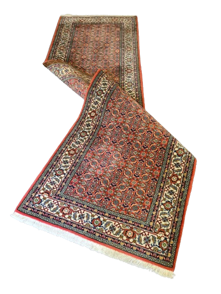 Handgeknüpfter Orientteppich Persischer Bidjar Läufer Teppich 290x87