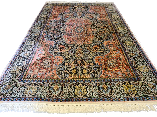 Wertvoller Handgeknüpfter Orientteppich – Kashmir Ghoum Seidenteppich 185x120cm