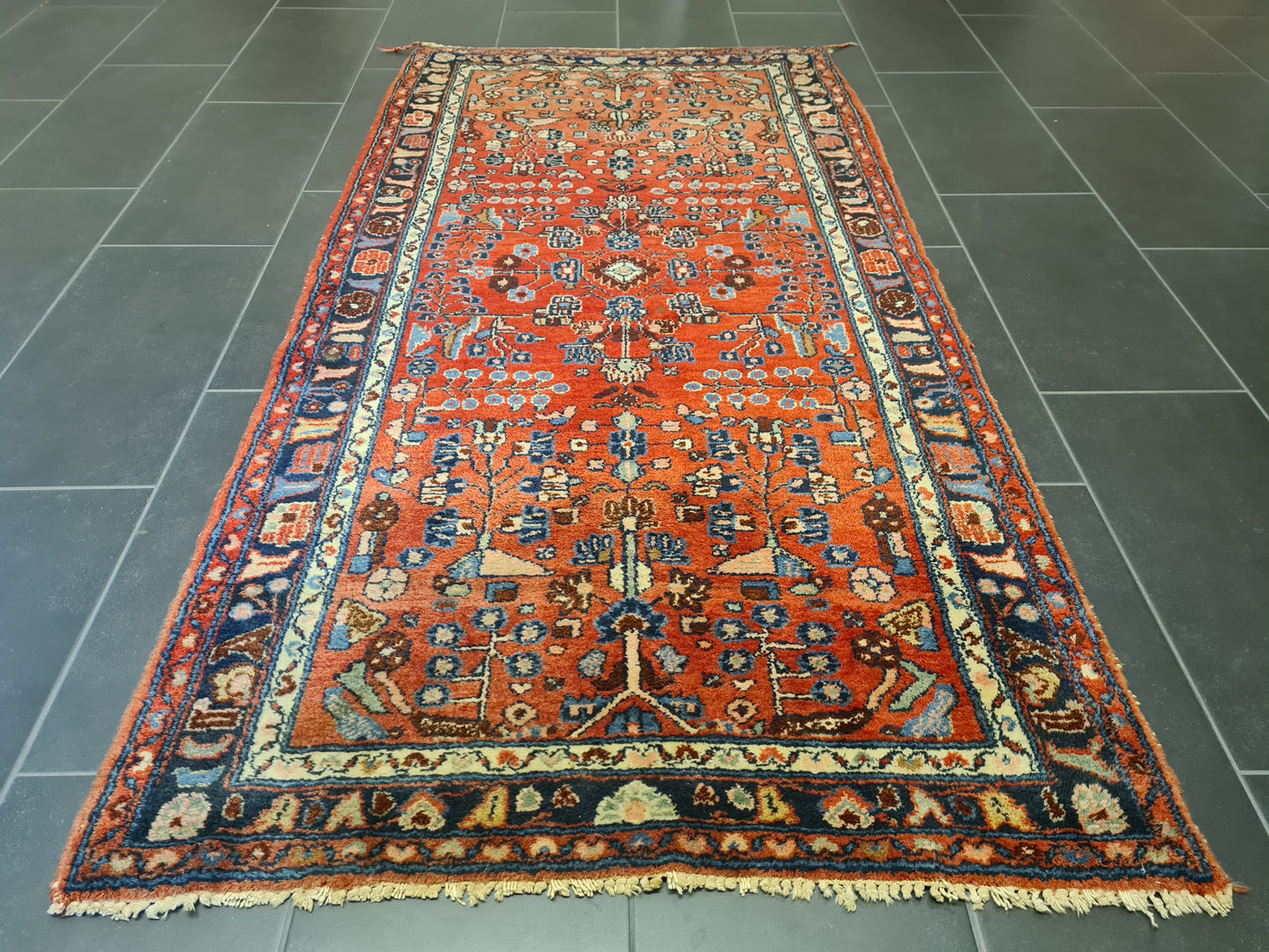 Antiker Edler Handgeknüpfter Orientteppich – Hamedan Perser Teppich 205x105cm