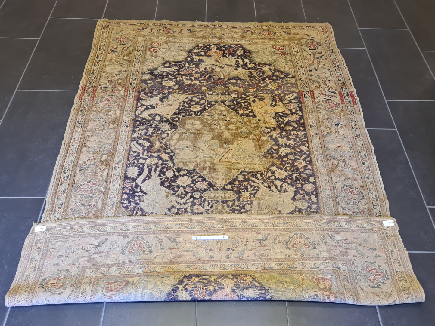 Antiker Seltener Kayseri Seidenteppich – Handgeknüpfter Orientteppich Sammlerstück 196x137cm